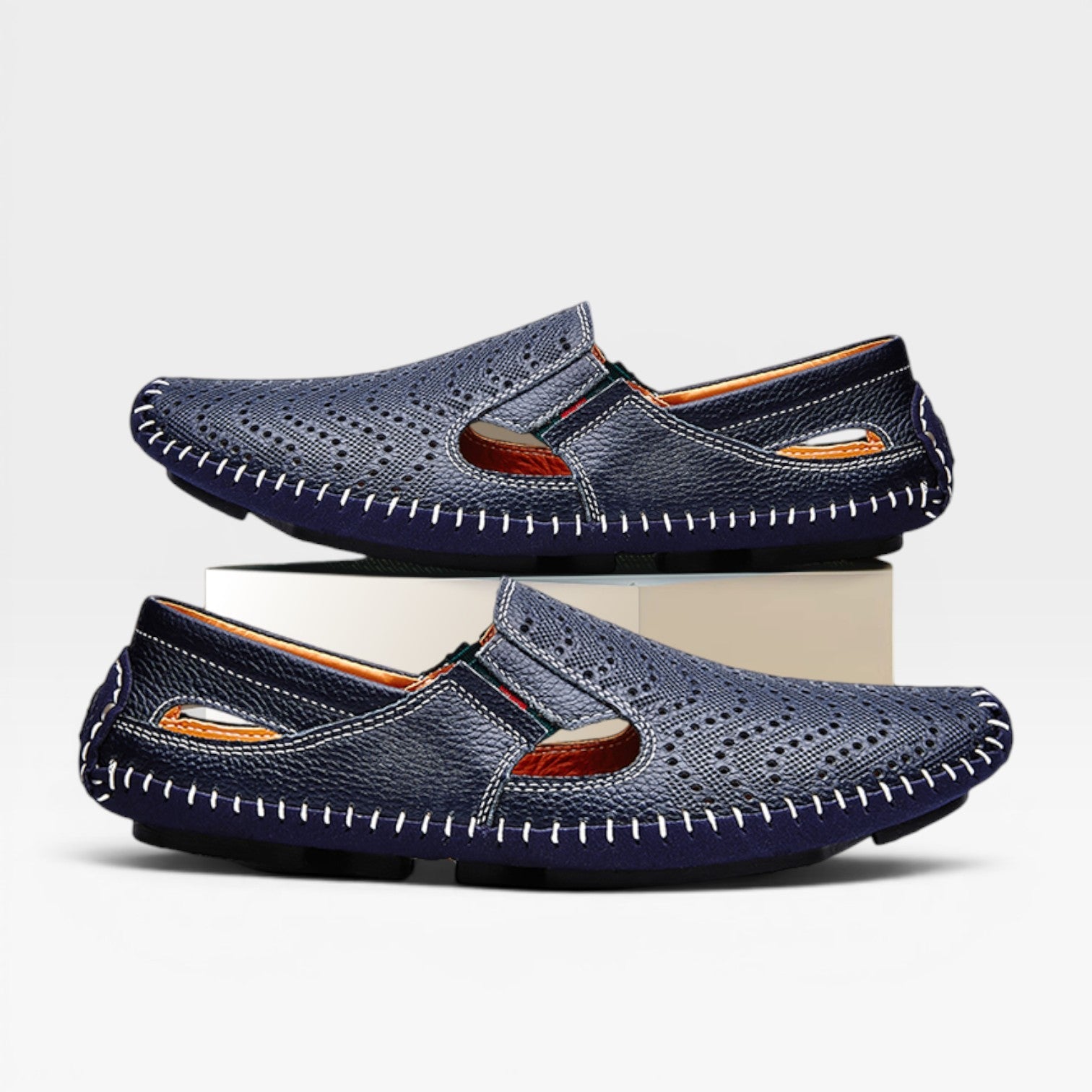 Mules en cuir Danoir Paris pour hommes, sandales d'été décontractées perforées à enfiler, style italien.
