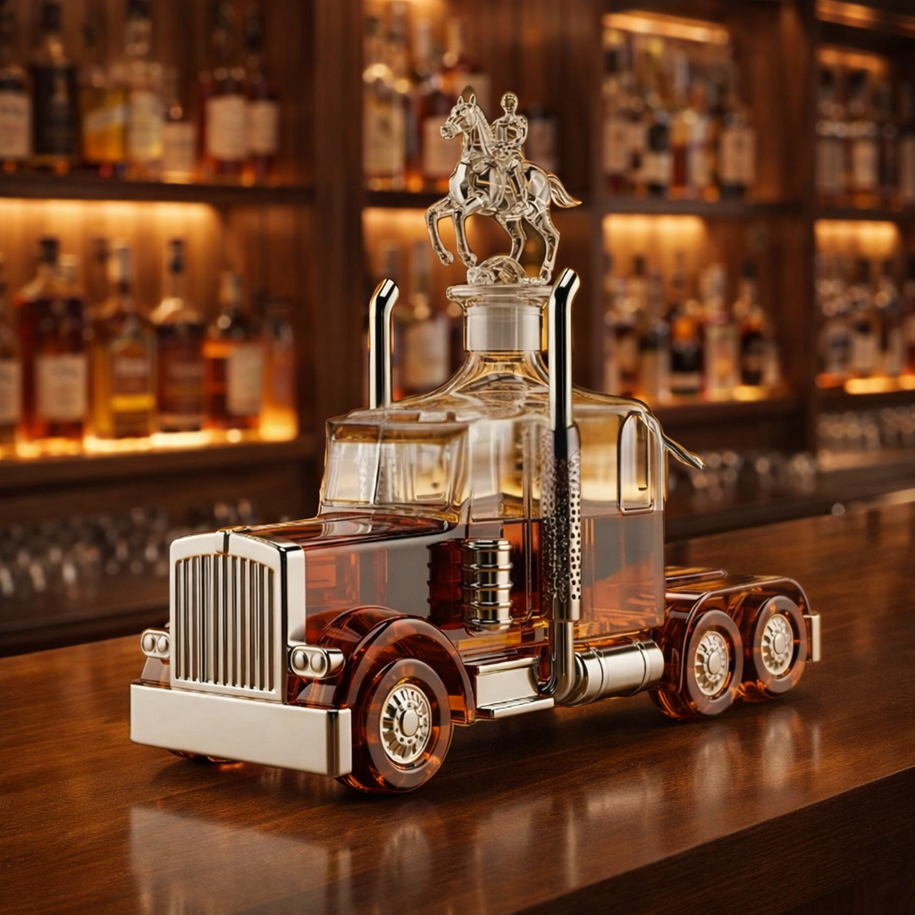 Flasque à whisky Danoir Paris Tira Special Edition, bouteille de whisky élégante avec design unique, vue de face.