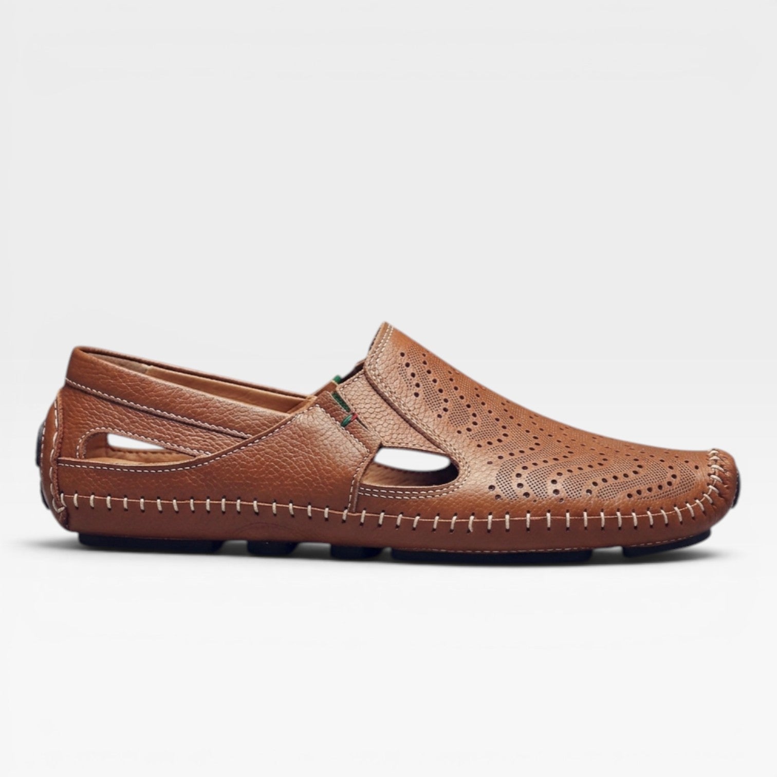 Mules en cuir Danoir Paris pour hommes, sandales d'été décontractées perforées à enfiler, style italien et confortables