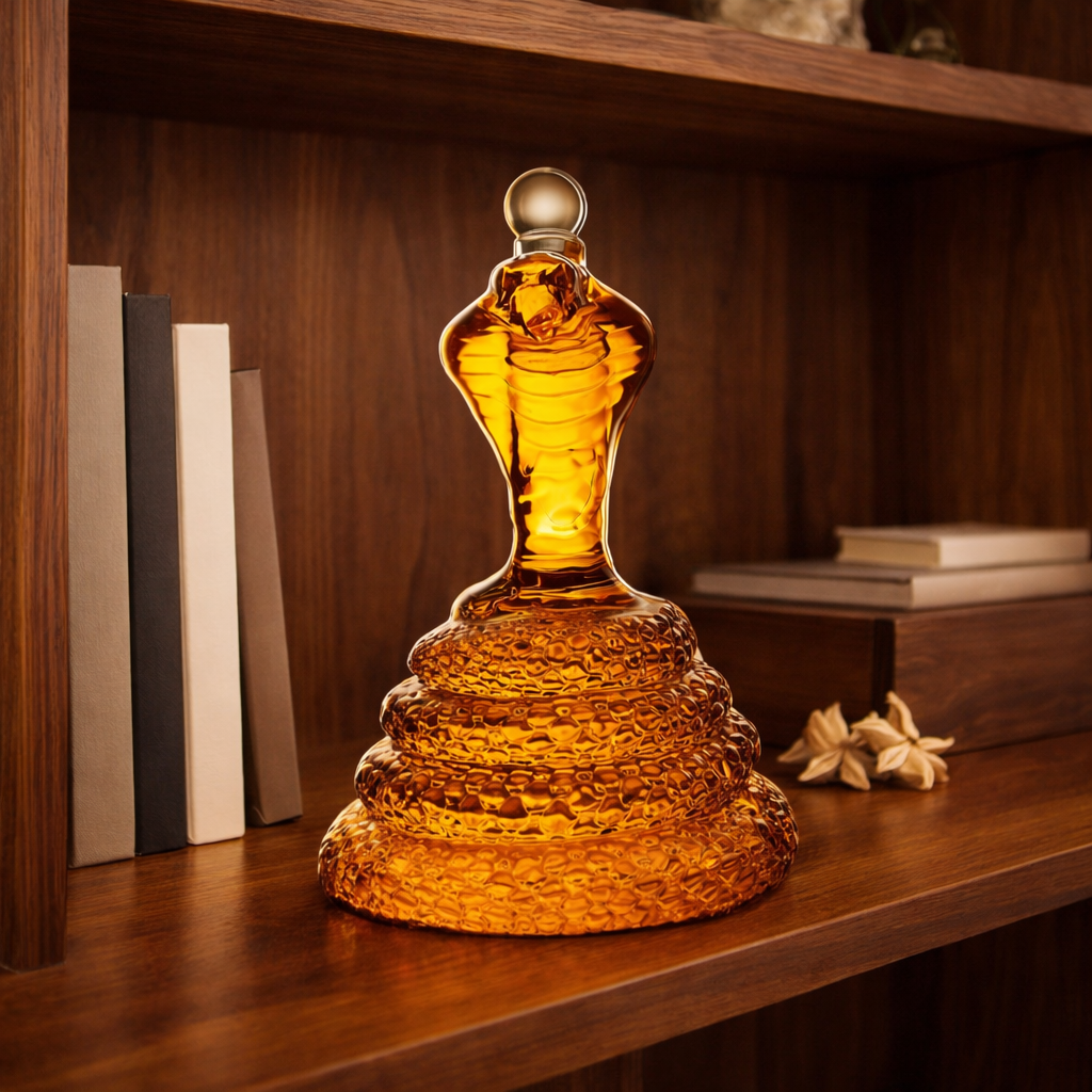 Flasque à whisky Danoir Paris Cobra Edition, bouteille de whisky spéciale avec motif serpent, design élégant et moderne.