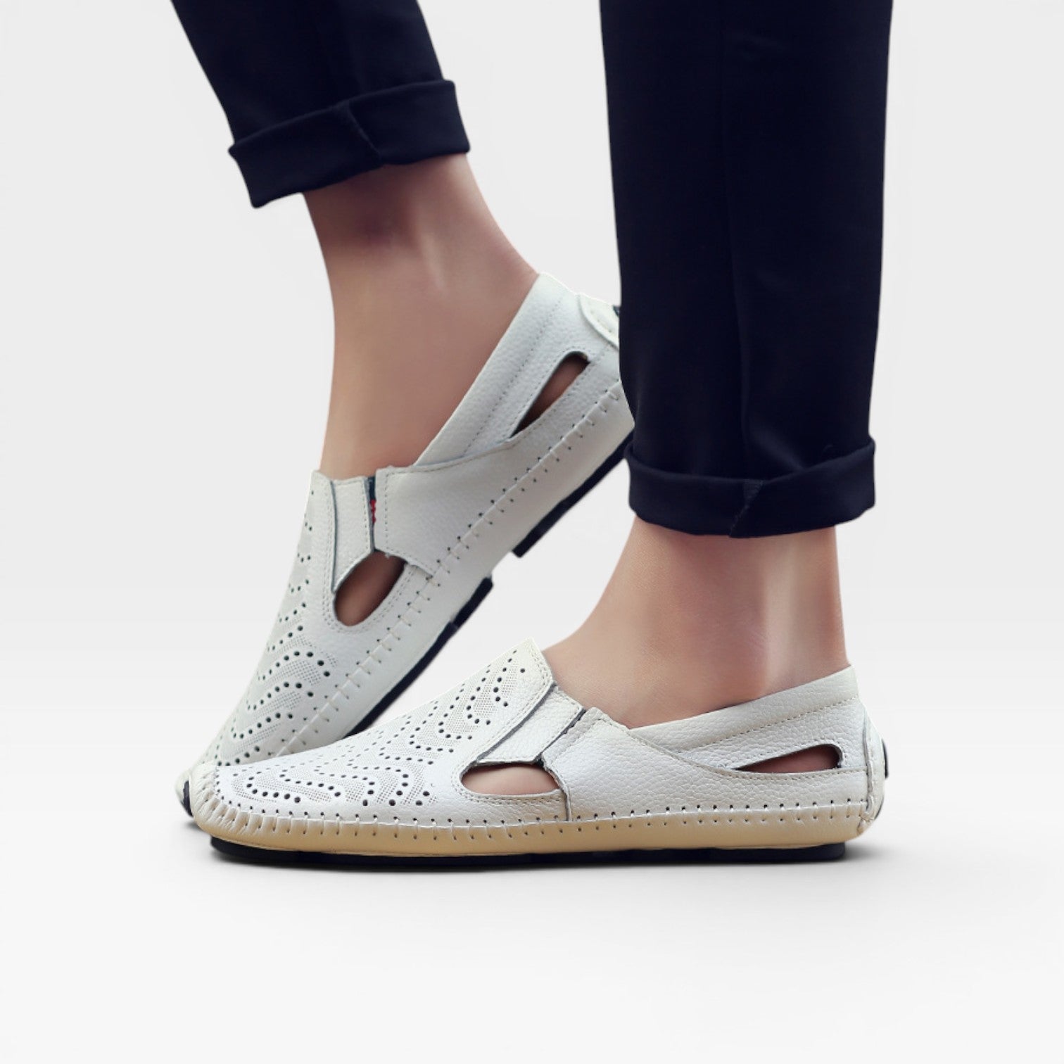 Mules en cuir Danoir Paris pour hommes, sandales d'été perforées décontractées à enfiler, style italien, chaussure confortable.