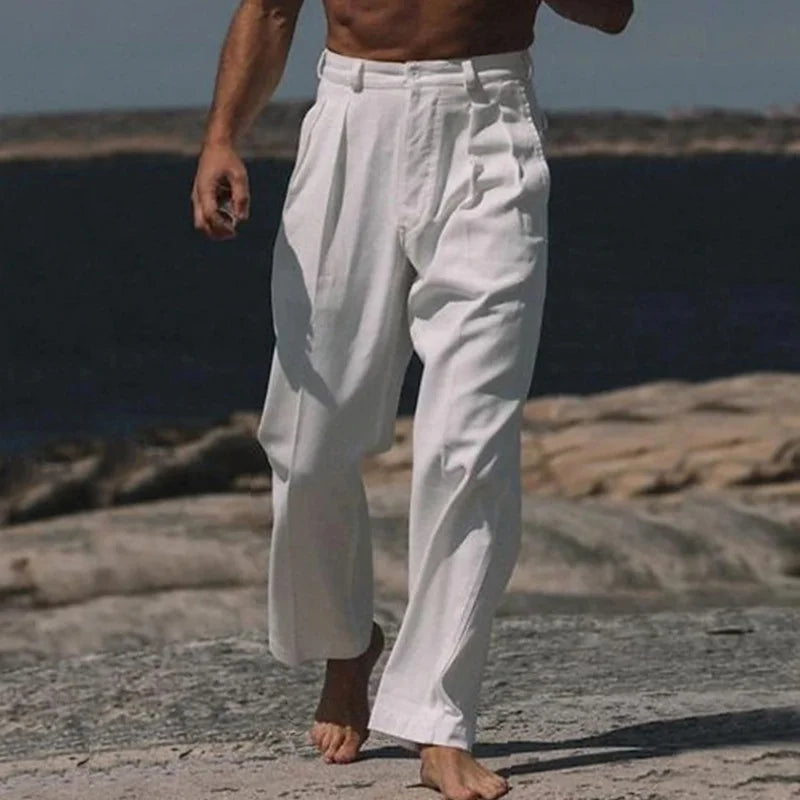 Pantalons sarto en lin Corsaro de Danoir Paris, tissu léger et respirant, coupe élégante pour homme.
