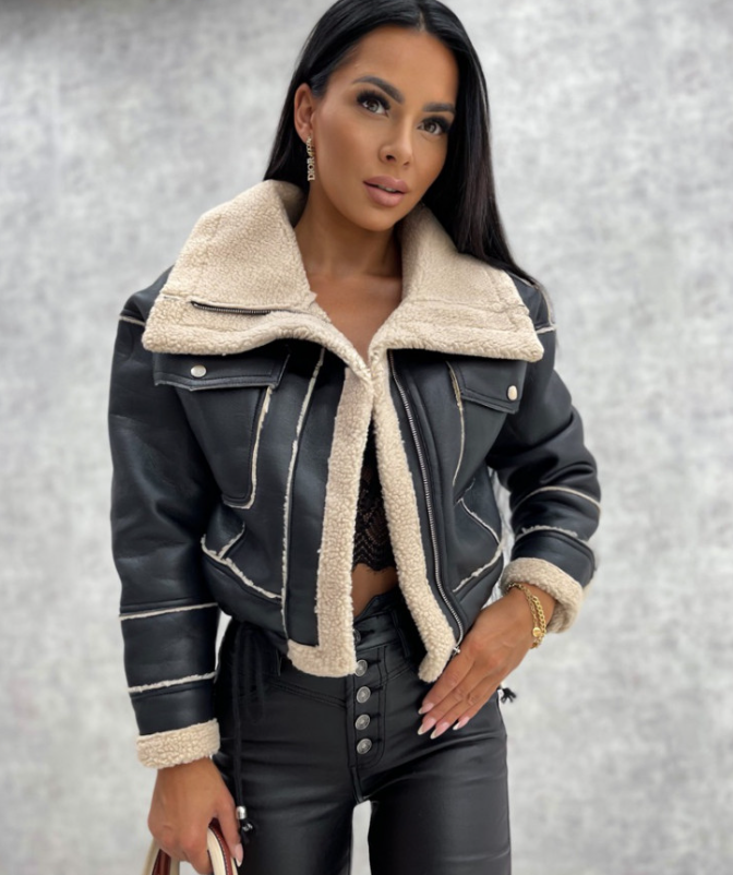 DANOIR® | VESTE EN CUIR AVEC LAINE