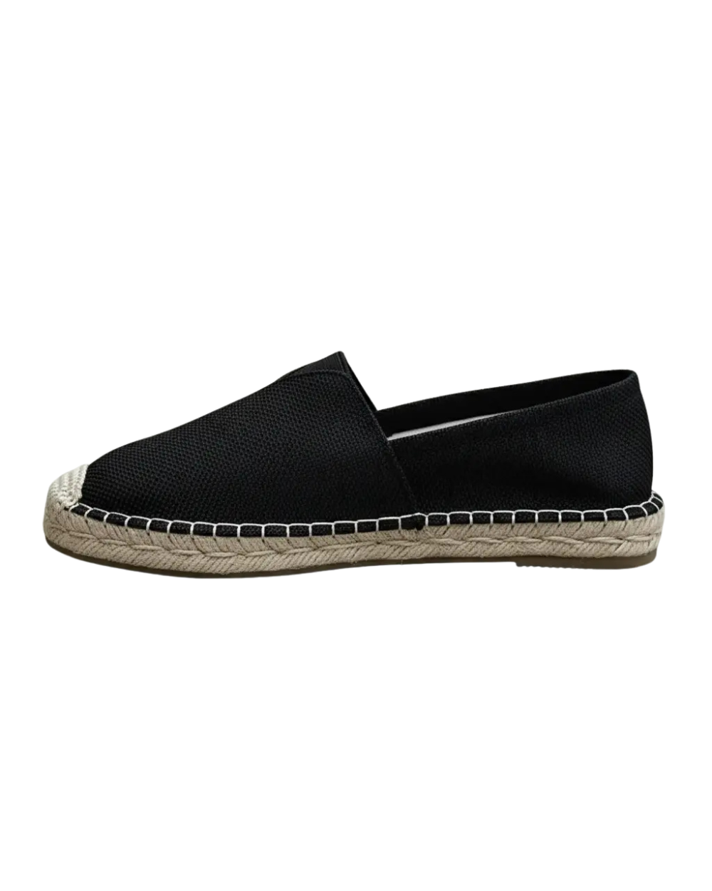 Espadrilles élégantes Andy de Danoir Paris avec semelle en corde et tissu coloré, vue de côté sur fond blanc.