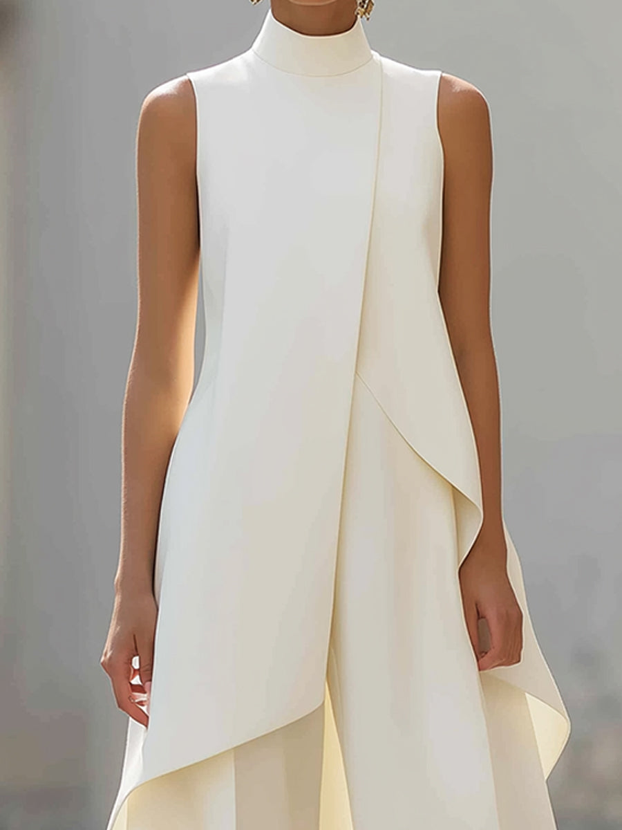 Ensemble femme Catalina de Danoir Paris avec haut col haut et pantalons palazzo, style élégant et confortable.