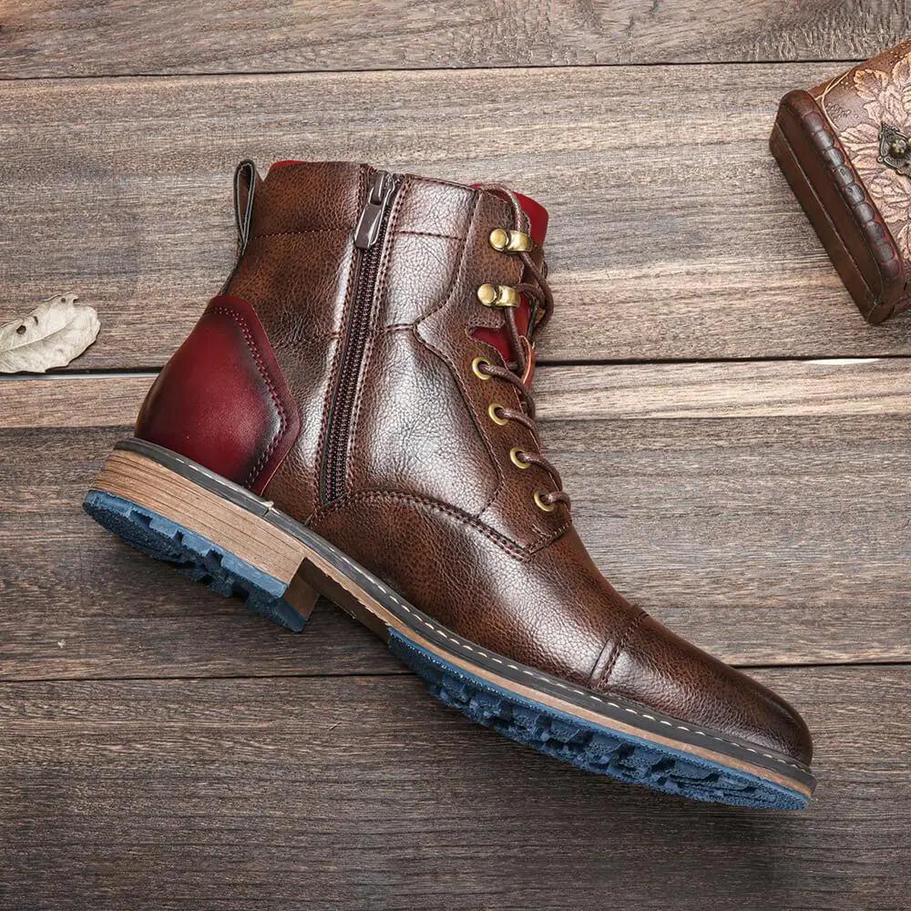 Bottes Oxford Dawson™ en cuir marron pour homme, style élégant et classique, fabriquées par Danoir Paris.