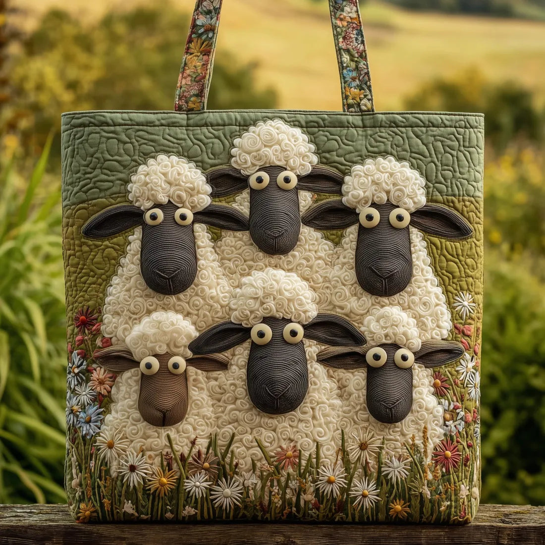 Sac à main fait main Five Sheep de Danoir Paris, en cuir, avec détails artisanaux, dimensions 38x35 cm, élégant et unique.