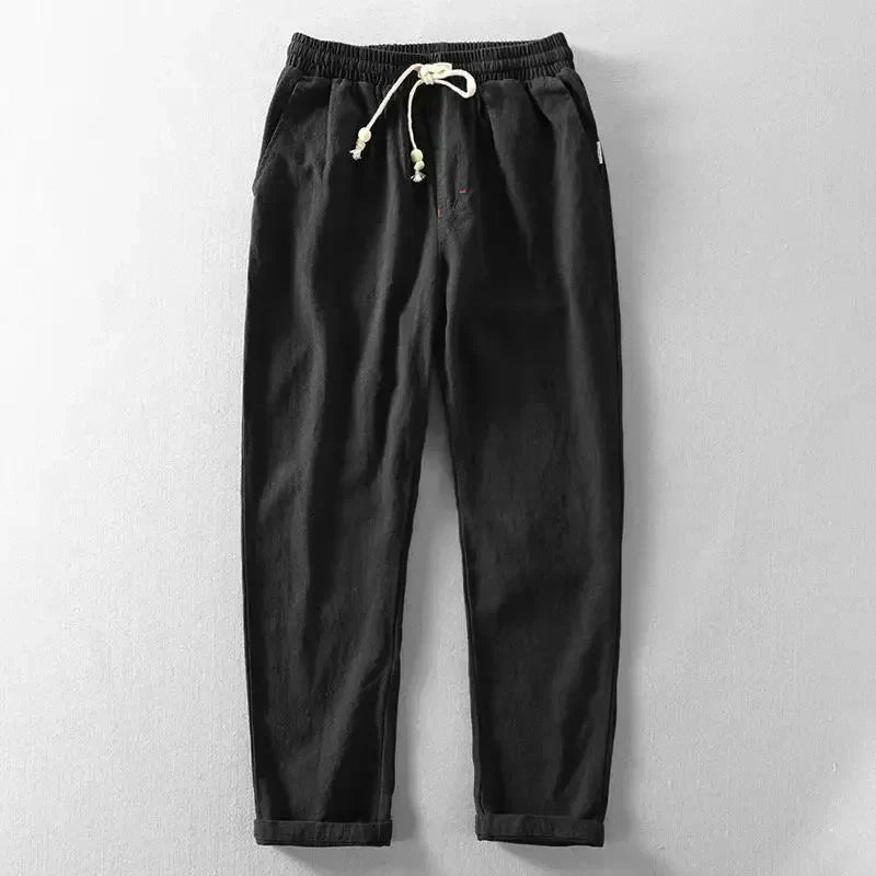Pantalons décontractés Lexie de la collection #844 de Danoir Paris, en noir, tissu confortable et style décontracté.