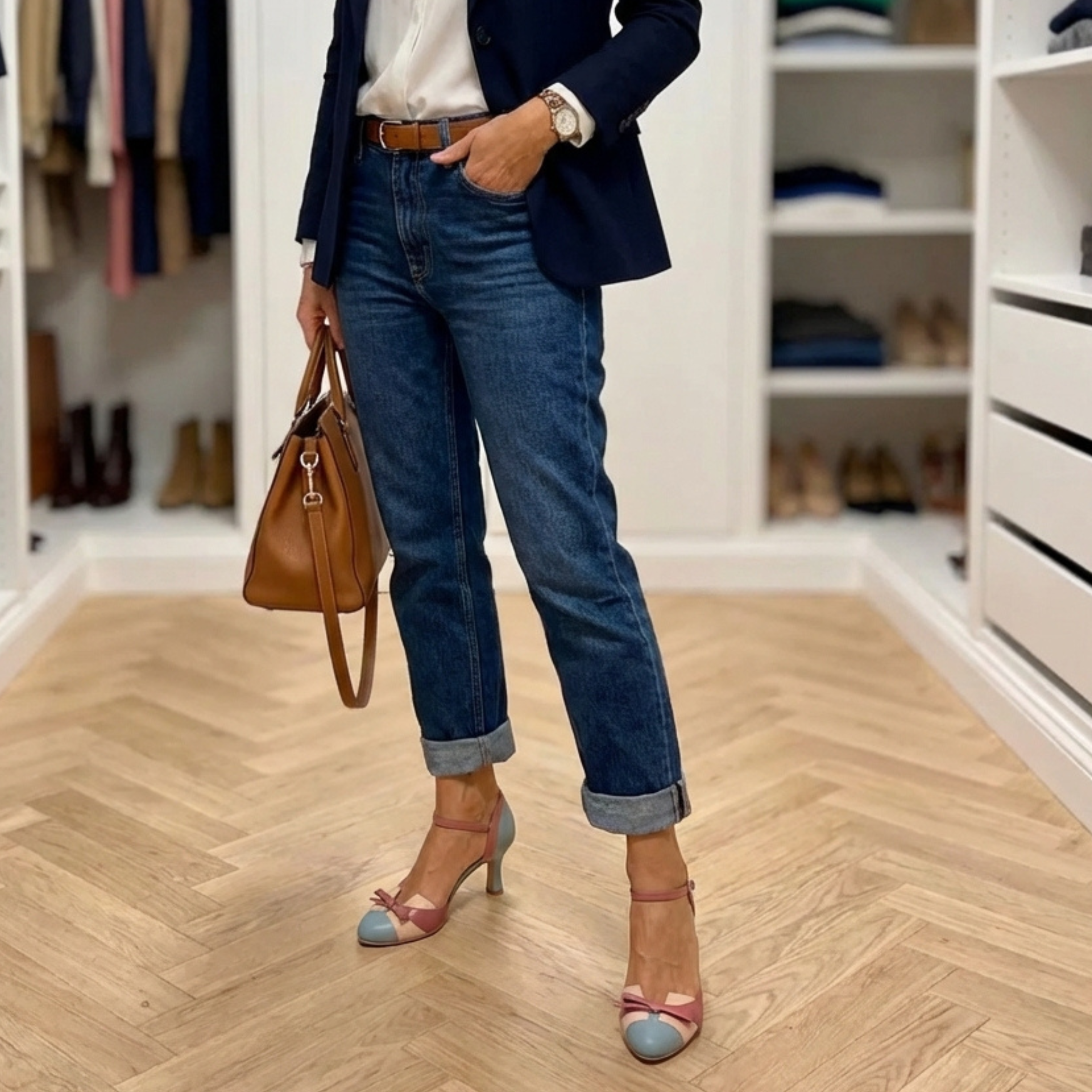 Sandales vintage Vessa de Danoir Paris en cuir bleu polaire, élégantes et confortables pour femmes.