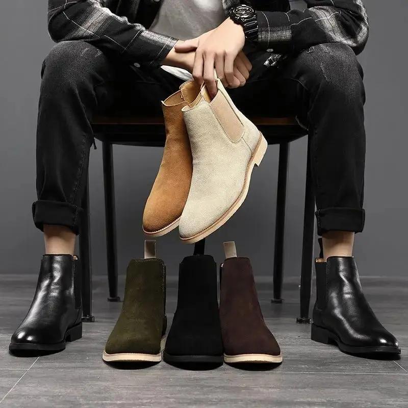 Bottes Chelsea en daim beige Danoir Paris Bradley, taille 38, avec semelle confortable et design élégant.