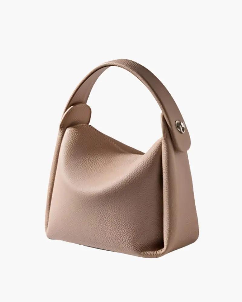 Sac à main beige Classy Lady de Danoir Paris avec poignées en cuir et design élégant, pour femme.