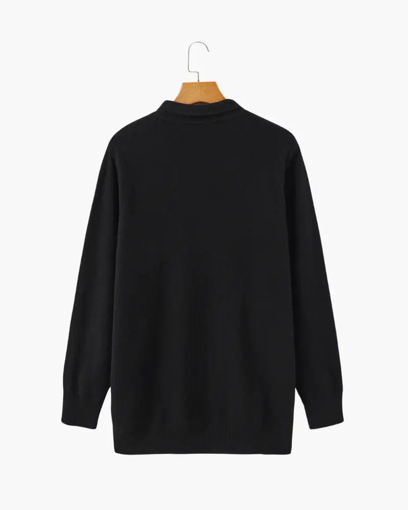 Polo en cachemire beige Danoir Paris pour homme, col classique et finition élégante, doux et chaud en 100% cachemire