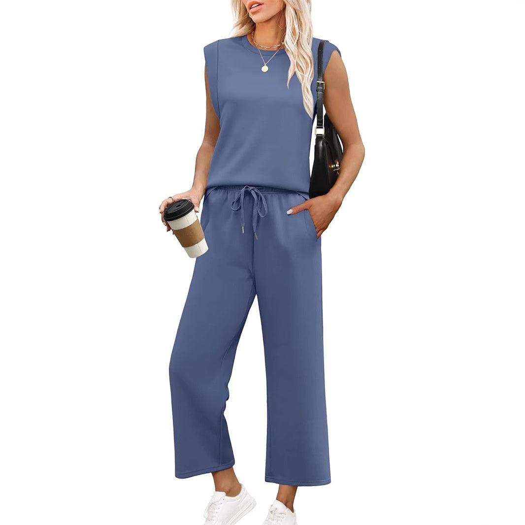 Ensemble confortable et chic Leyla de Danoir Paris en beige, parfait pour un look élégant et décontracté.