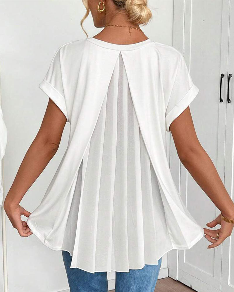 T-shirt à manches courtes Danoir Paris en tissu uni avec patchwork, design moderne et élégant, blanc, pour homme.