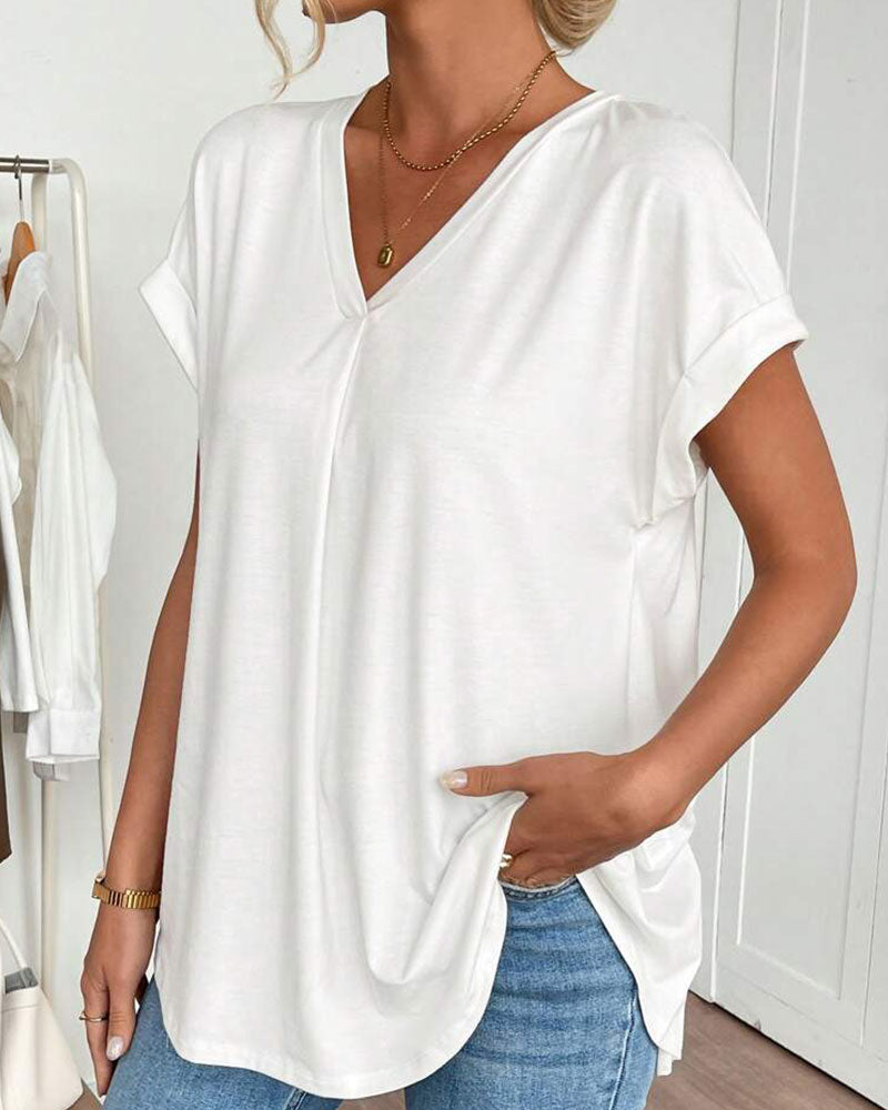T-shirt homme à manches courtes en tissu uni avec patchwork, blanc, de la marque Danoir Paris.