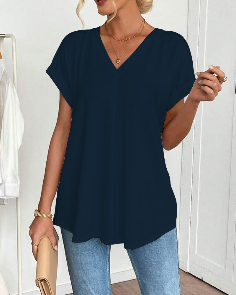 T-shirt à manches courtes Danoir Paris en tissu uni avec patchwork, blanc, style décontracté.