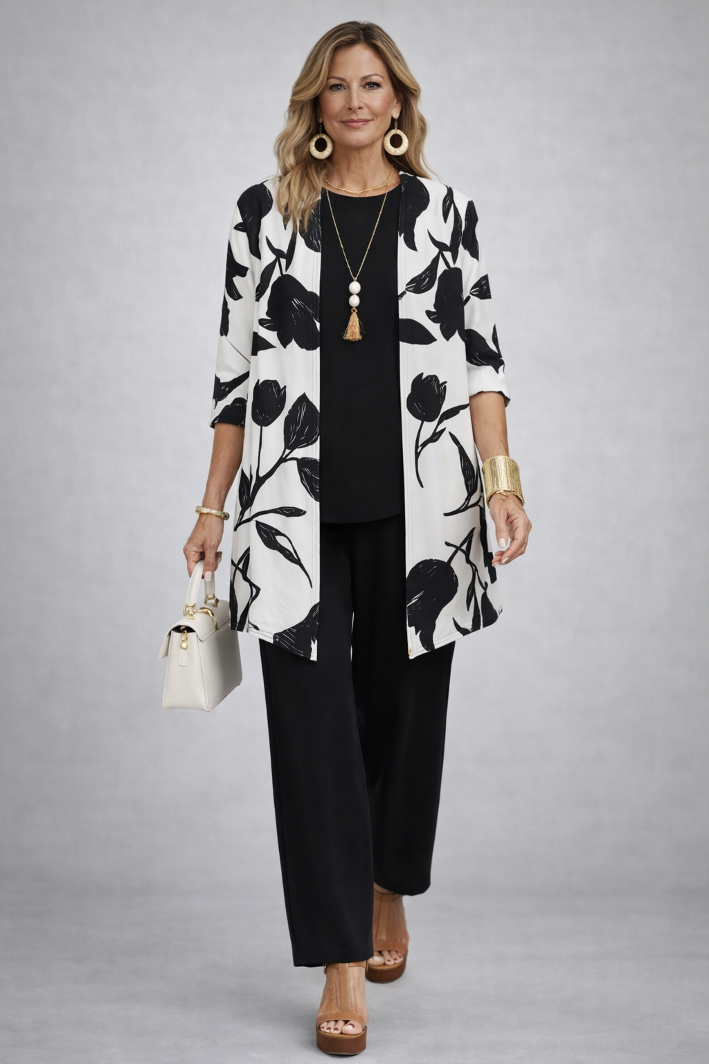 Ensemble 3 pièces Danoir Paris Etheline noir, vêtements élégants pour femme, vue de l'ensemble sur un fond blanc.