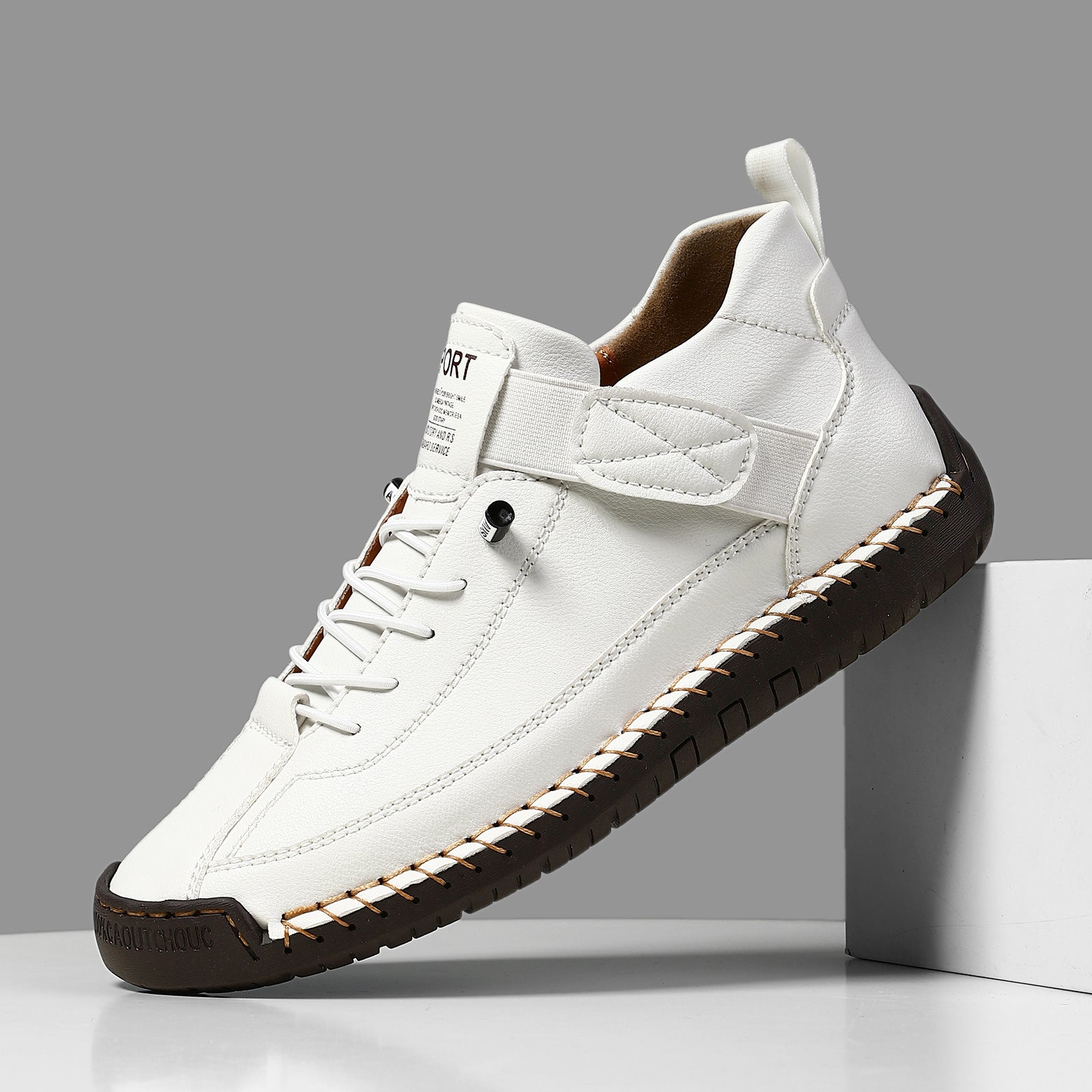 Chaussures de sport Danoir Paris blanc, confortables et confort soutenant pour femmes, vue de profil.