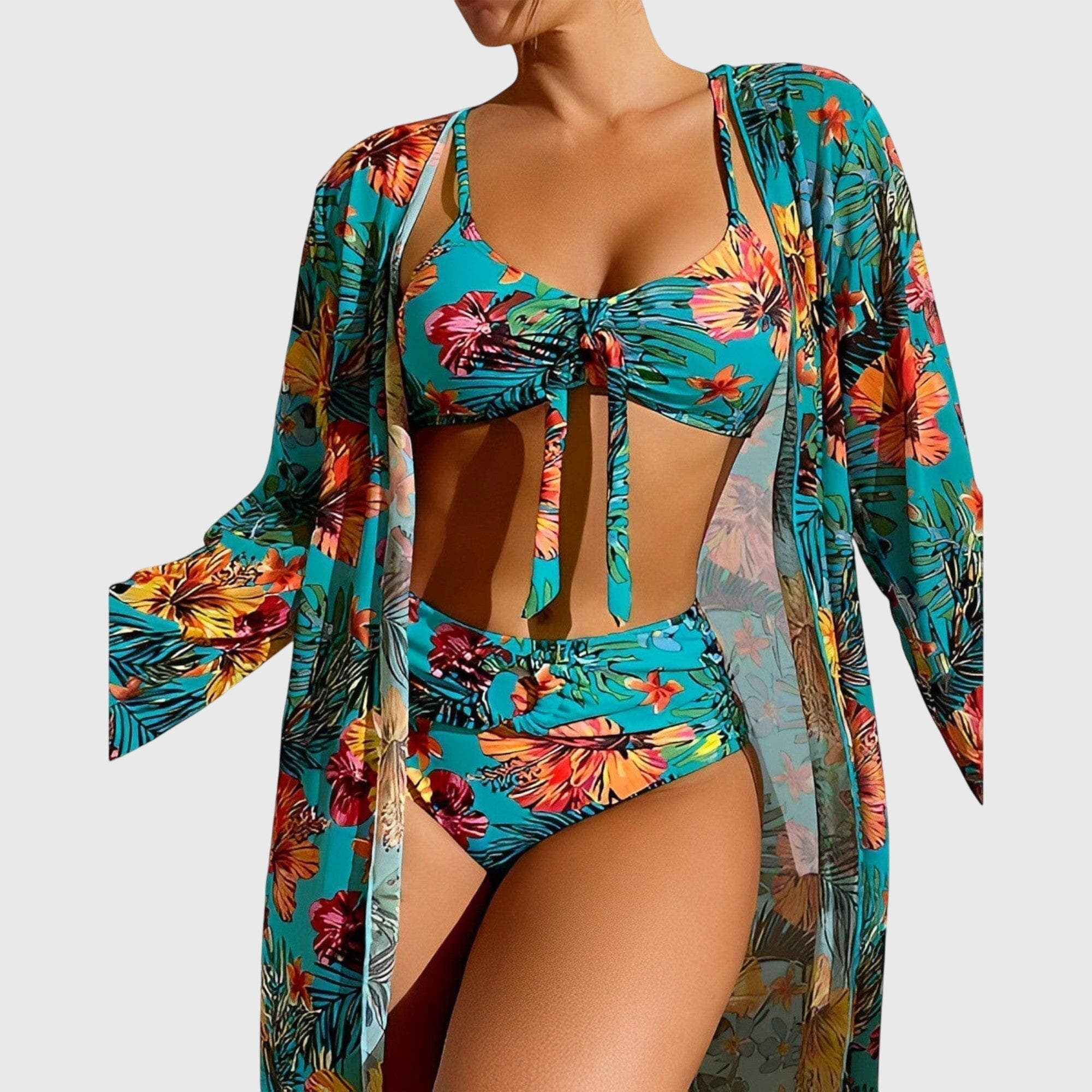Ensemble de bikini Luna blanc de Danoir Paris, haut et bas assortis, tissu léger et confortable pour la plage ou la piscine.