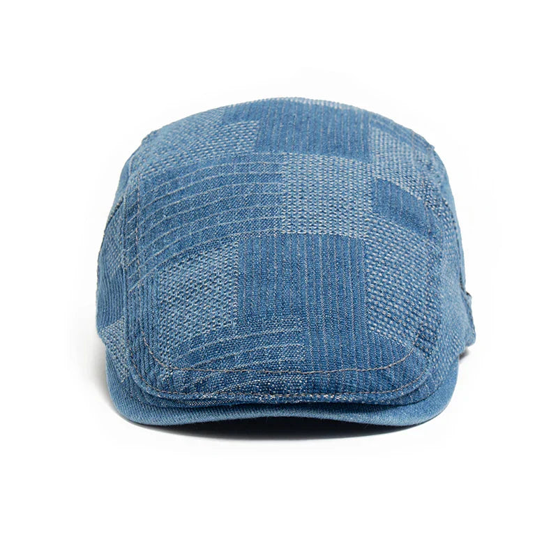 Casquette Bloom™ en denim pour hommes de Danoir Paris, vue de face, avec logo visible.
