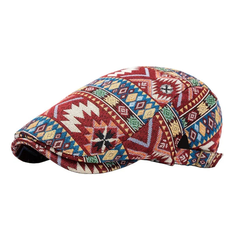 Collier pour chien Bloom™ de Danoir Paris, réglable, coloré et rétro, en tissu bleu avec motifs colorés pour animaux de compagnie.
