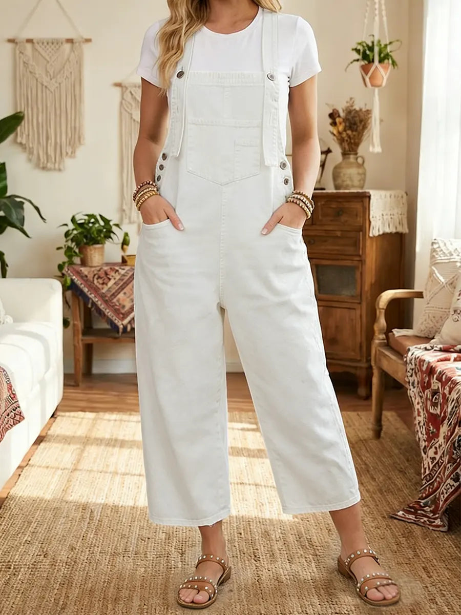 Pantalon en denim Danoir Paris Aurevia, style vintage, coupe classique, bleu foncé, vue de face sur fond blanc