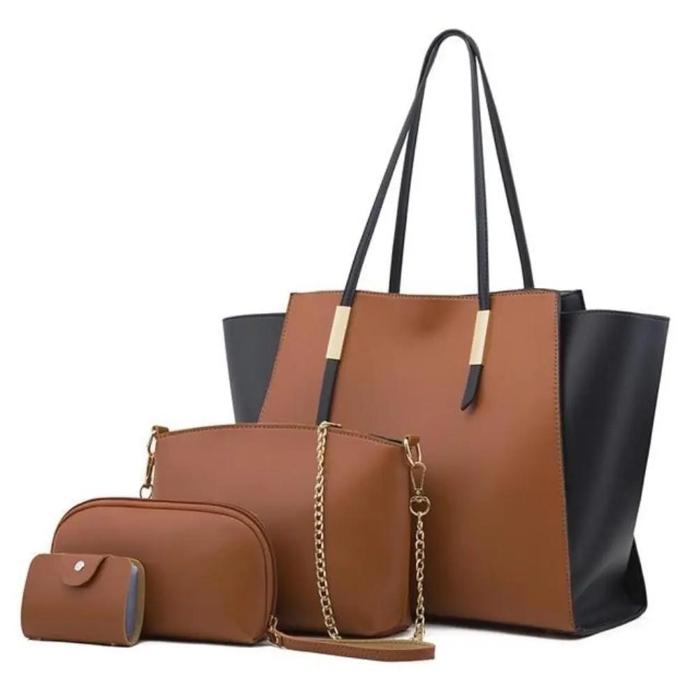 Ensemble de 4 sacs de shopping élégants et luxueux Danoir Paris, sacs en bleu avec design sophistiqué.