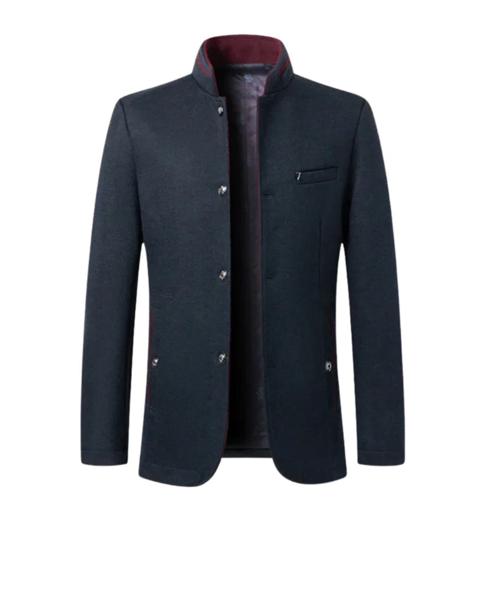 Blazer masculin bleu marine de Danoir Paris, élégant, en tissu classique, porté sur un mannequin.