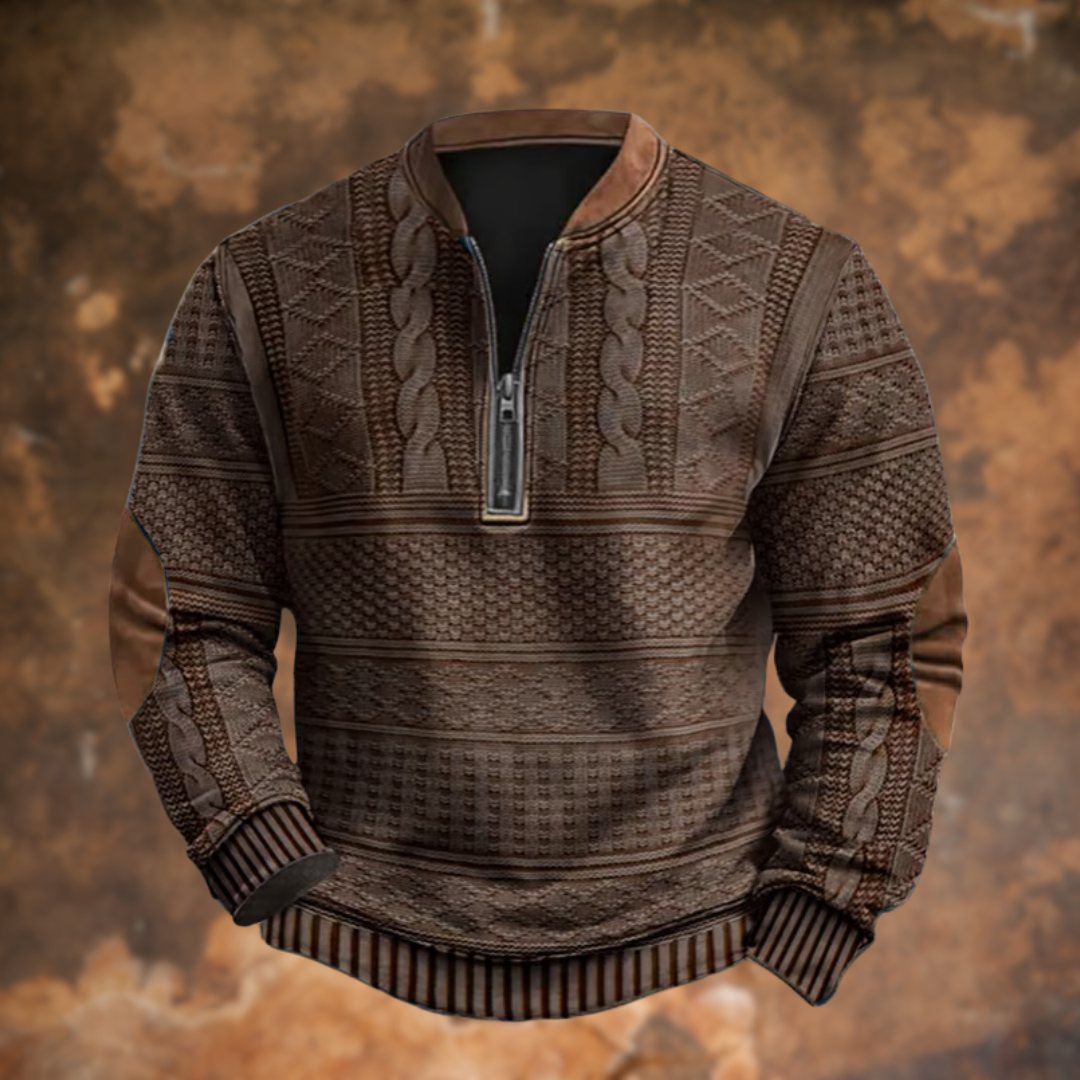 Polo élégant pour homme Danoir Paris en bleu, tissu chaud et confortable, idéal pour l'hiver.