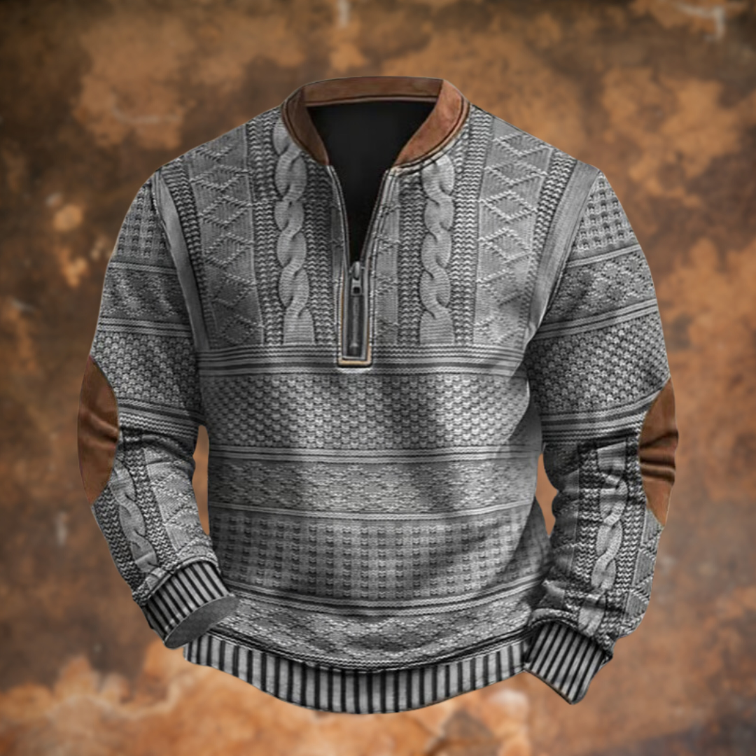 Polo élégant pour homme Danoir Paris en bleu, détail du col et des boutons, parfait pour l'hiver.