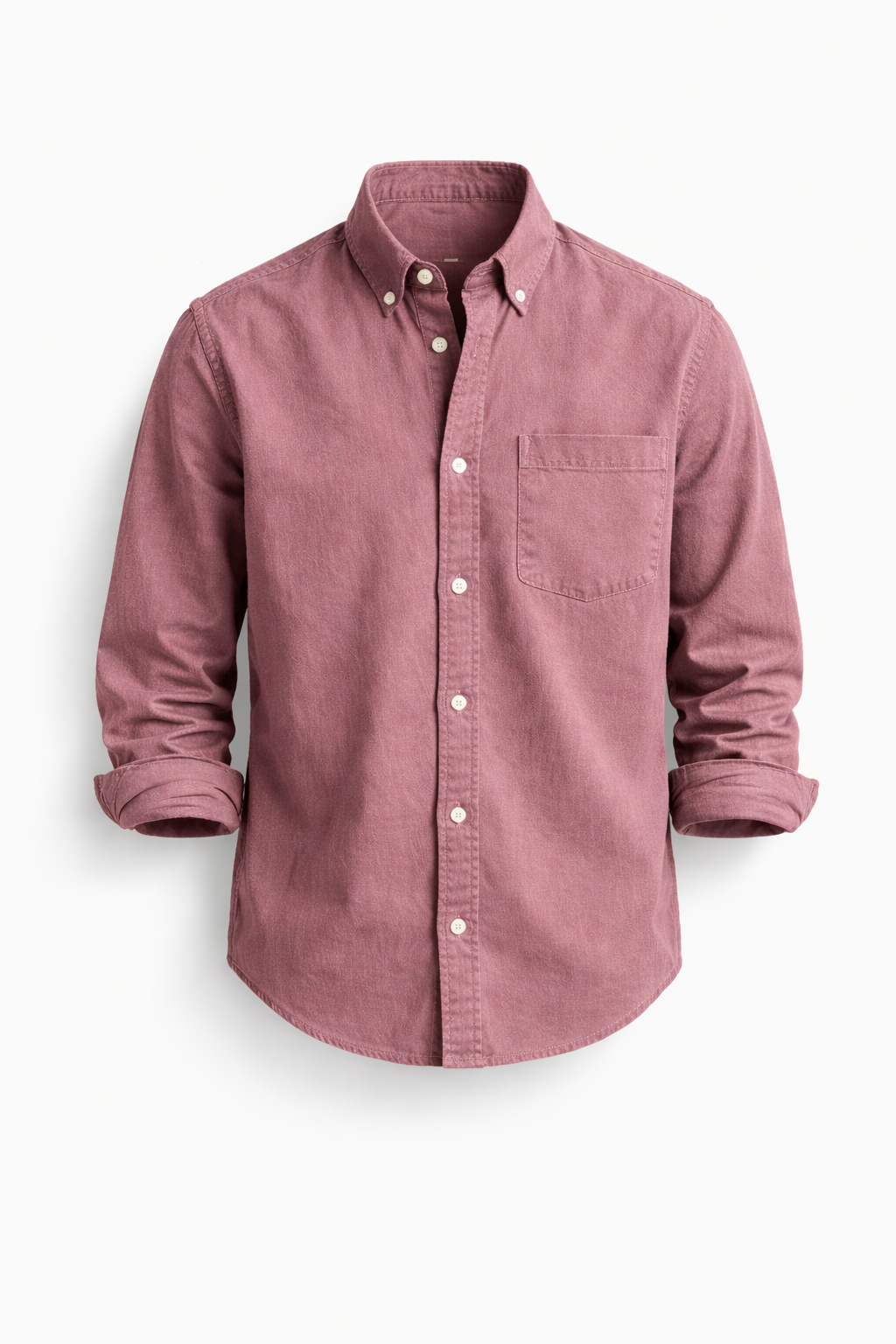 Chemise casual-chic Keldros de Danoir Paris en denim bleu, vue de face avec col et boutons visibles.