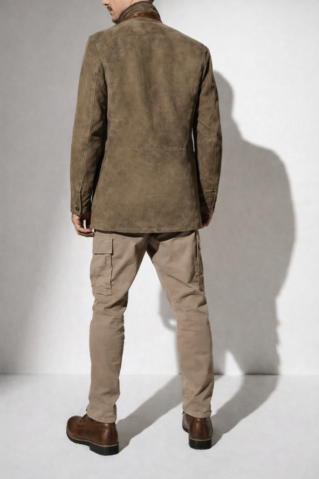 Veste en suédé pour homme Danoir Pairs™ avec détails en cuir, style élégant et intemporel, couleur bleu, taille XS.