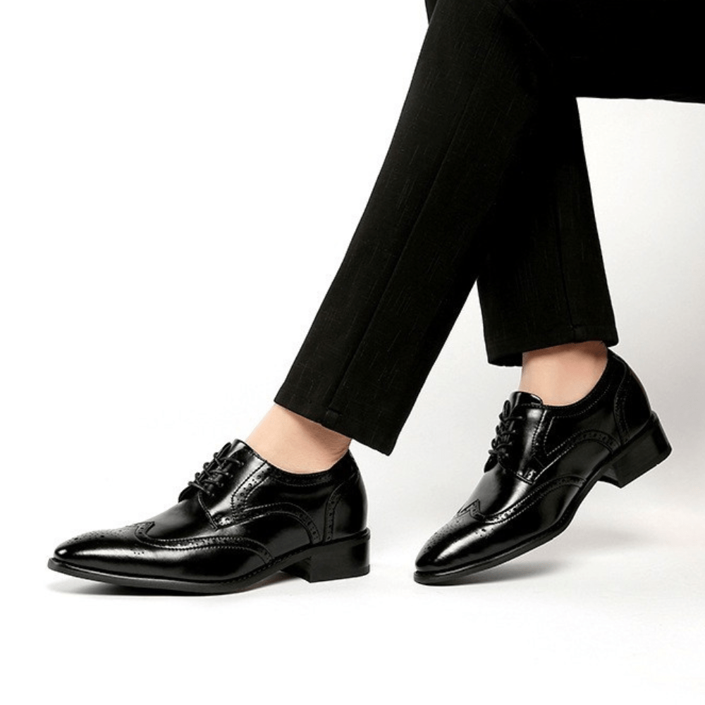 Chaussures hommes Danoir Paris Santorini en brun avec semelle rehaussante de 6 cm, élégantes et confortables.