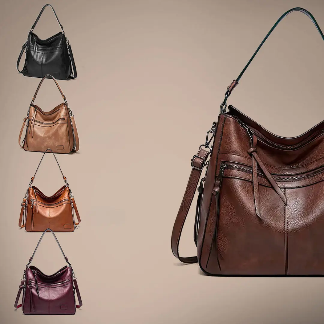 Sac opulent Lilla de Danoir Paris, en cuir élégant avec design intemporel et détails raffinés, vue de face.