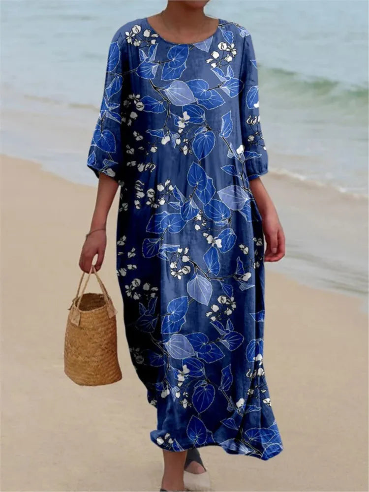 Robe vintage à fleurs Esme de Danoir Paris, style crème avec motif floral, en tissu léger et élégant.