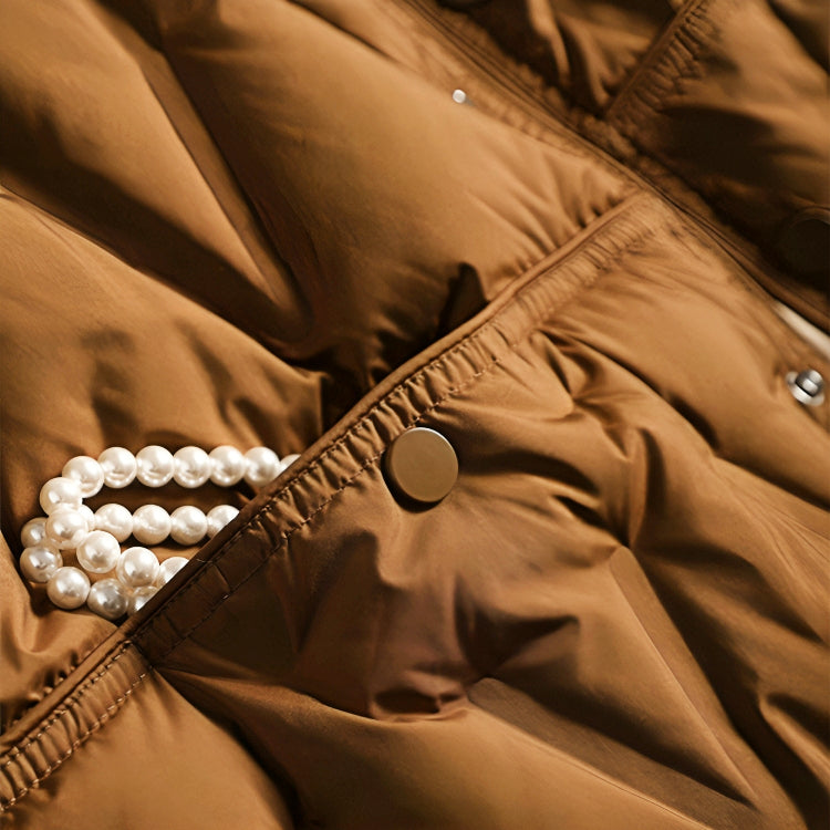 Manteau chaud et chic Danoir Paris Justine en cuivre, tissu élégant et coupe sophistiquée pour l'hiver.