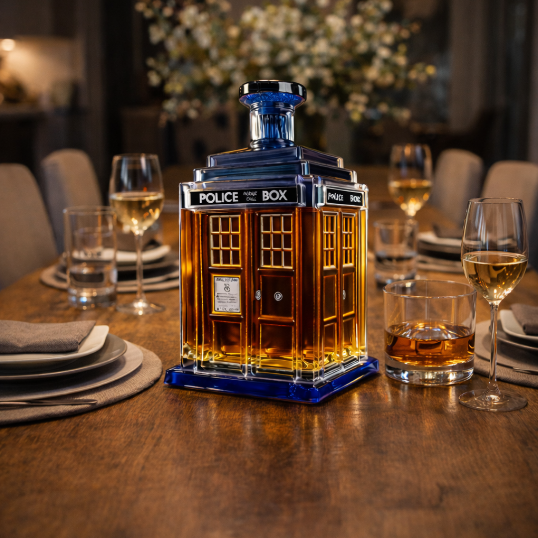 Carafe à whisky Danoir Paris Édition Équipe en verre transparent avec bouchon, pour servir et présenter le whisky élégamment.