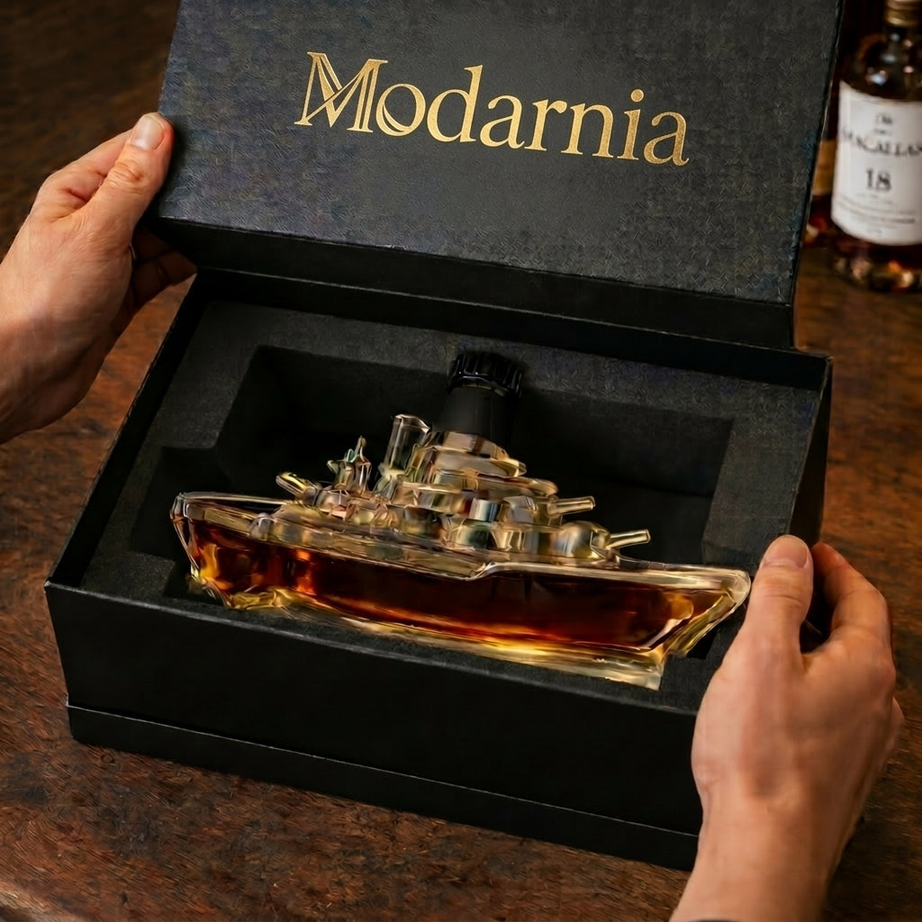 Carafe à whisky Danoir Paris Édition Marine en verre avec bouchon, design élégant pour servir le whisky.
