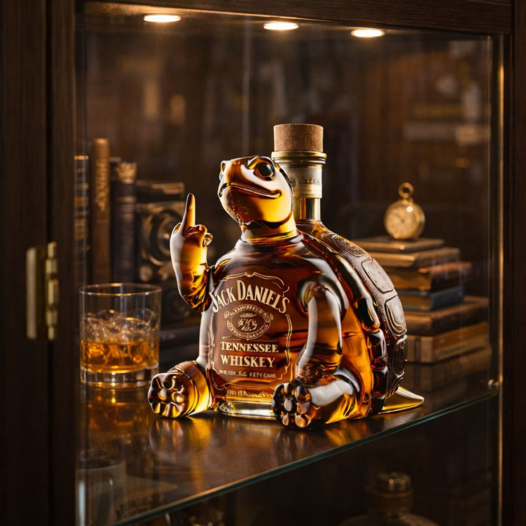 Carafe à whisky Danoir Paris Édition Tortue en verre avec design décoratif de tortue, pour servir le whisky avec style.