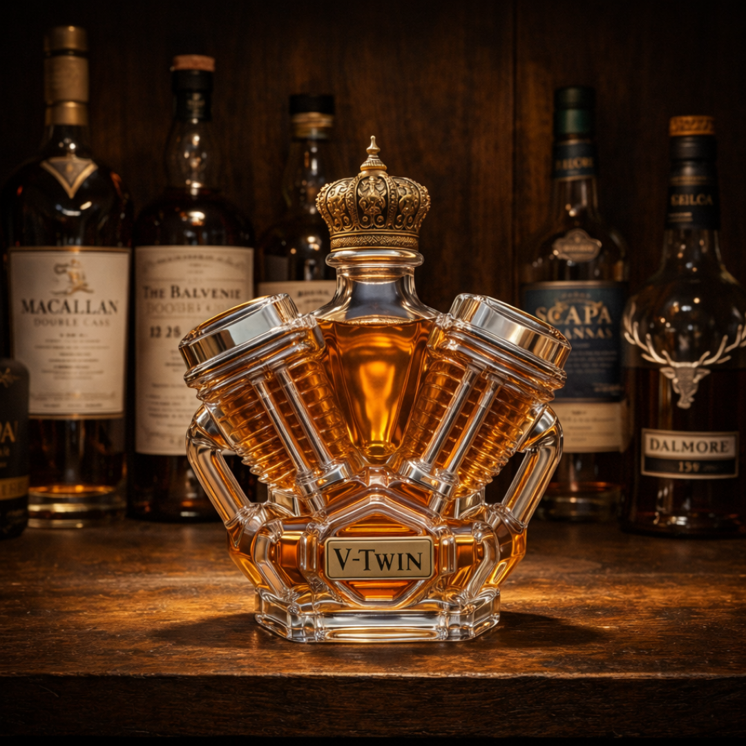 Carafe à whisky Danoir Paris Édition V8 en verre avec design élégant, idéale pour servir et présenter le whisky.