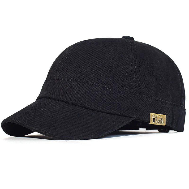 Bonnet pour homme Danoir Paris Bloom en coton bleu foncé, couvre la tête et le front, style classique et confortable.