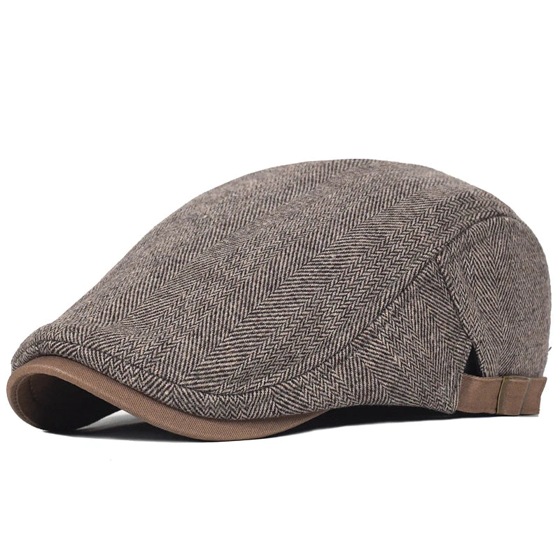 Herenpet Danoir Paris Bloom™ moderne met visgraatpatroon, donkergrijs, stijlvolle en comfortabele accessoire voor mannen