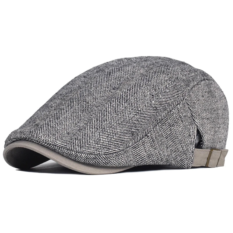 Chapeau homme moderne Bloom™ Danoir Paris en gris foncé avec motif visgraat, style élégant et contemporain.