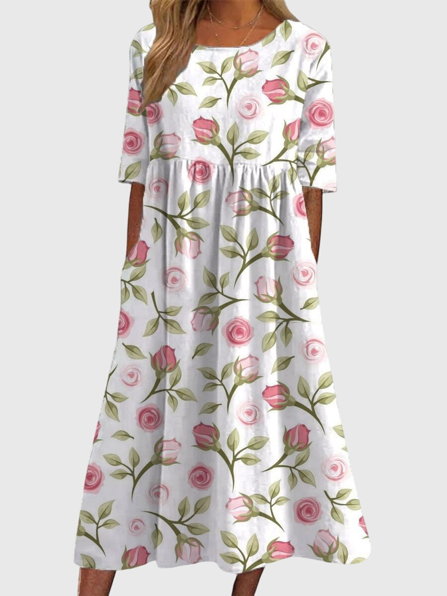 Robe Danoir Paris Aleah bleue marine, ajustée et flatteuse, portée sur mannequin, vue de face.