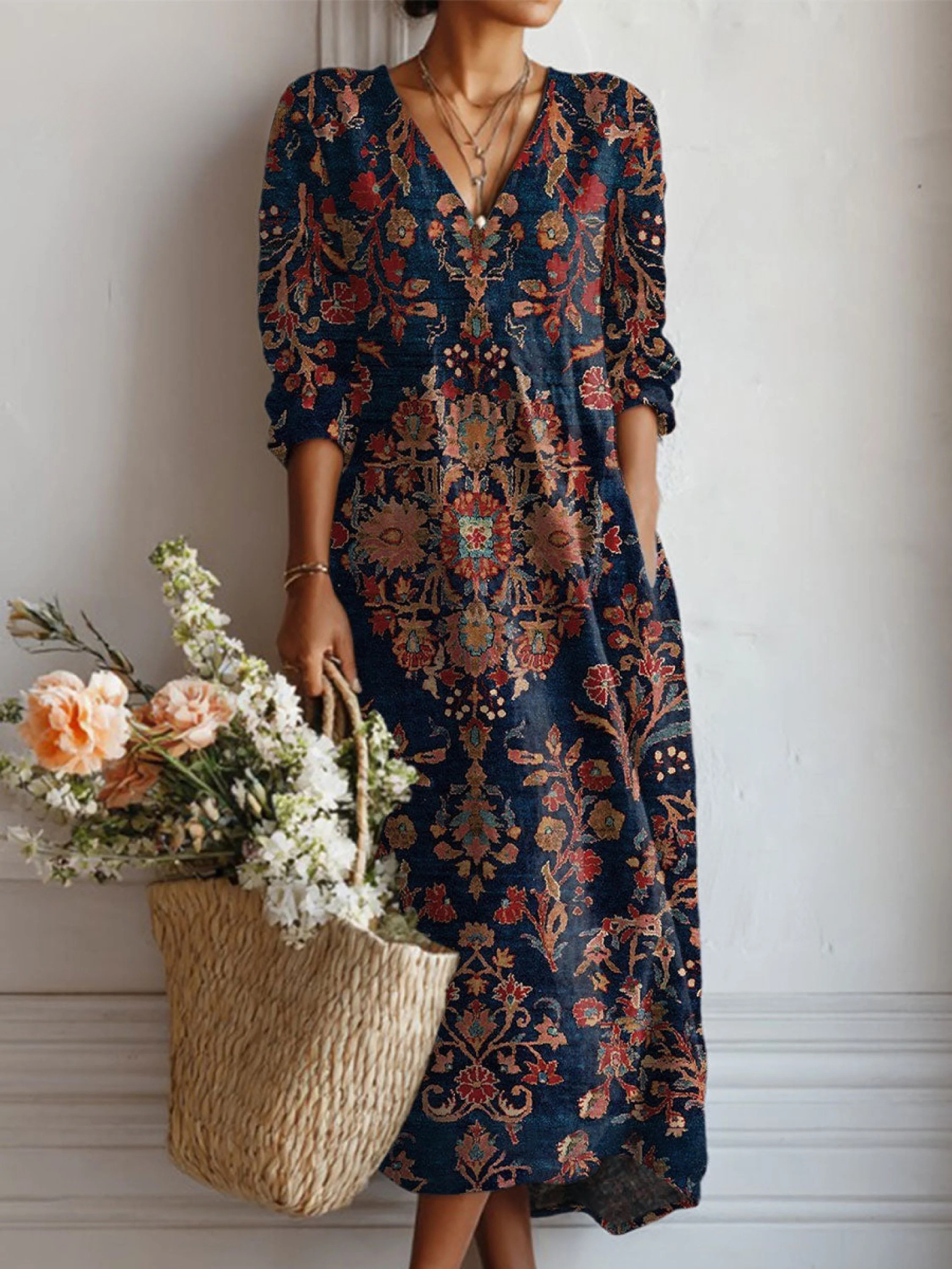 Robe Alessia™ de Danoir Paris, robe de confort quotidien multicolore, tissu léger et élégant pour un style décontracté.