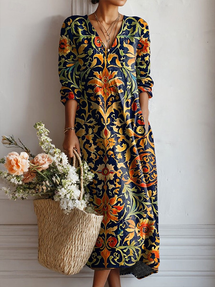 Robe de confort quotidien Yana™ de Danoir Paris, robe multicolore confortable pour un style décontracté et pratique.