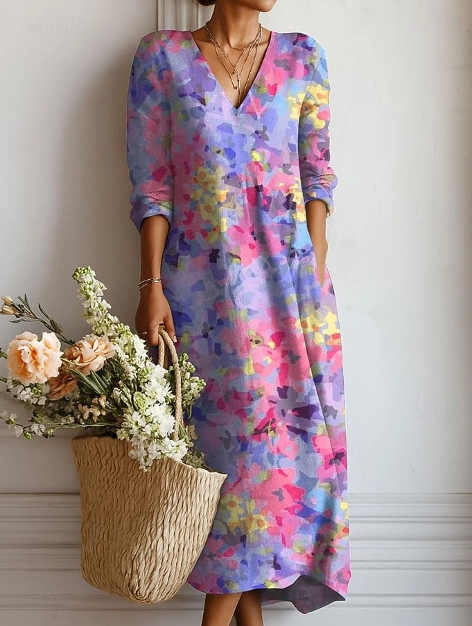 Robe de confort quotidien Kelly™ violette de Danoir Paris, tissu doux, coupe décontractée, idéale pour un style confortable.