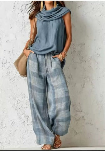 Ensemble Élise de Danoir Paris, style simple et naturel, en vert avec coupe élégante et détails subtils.