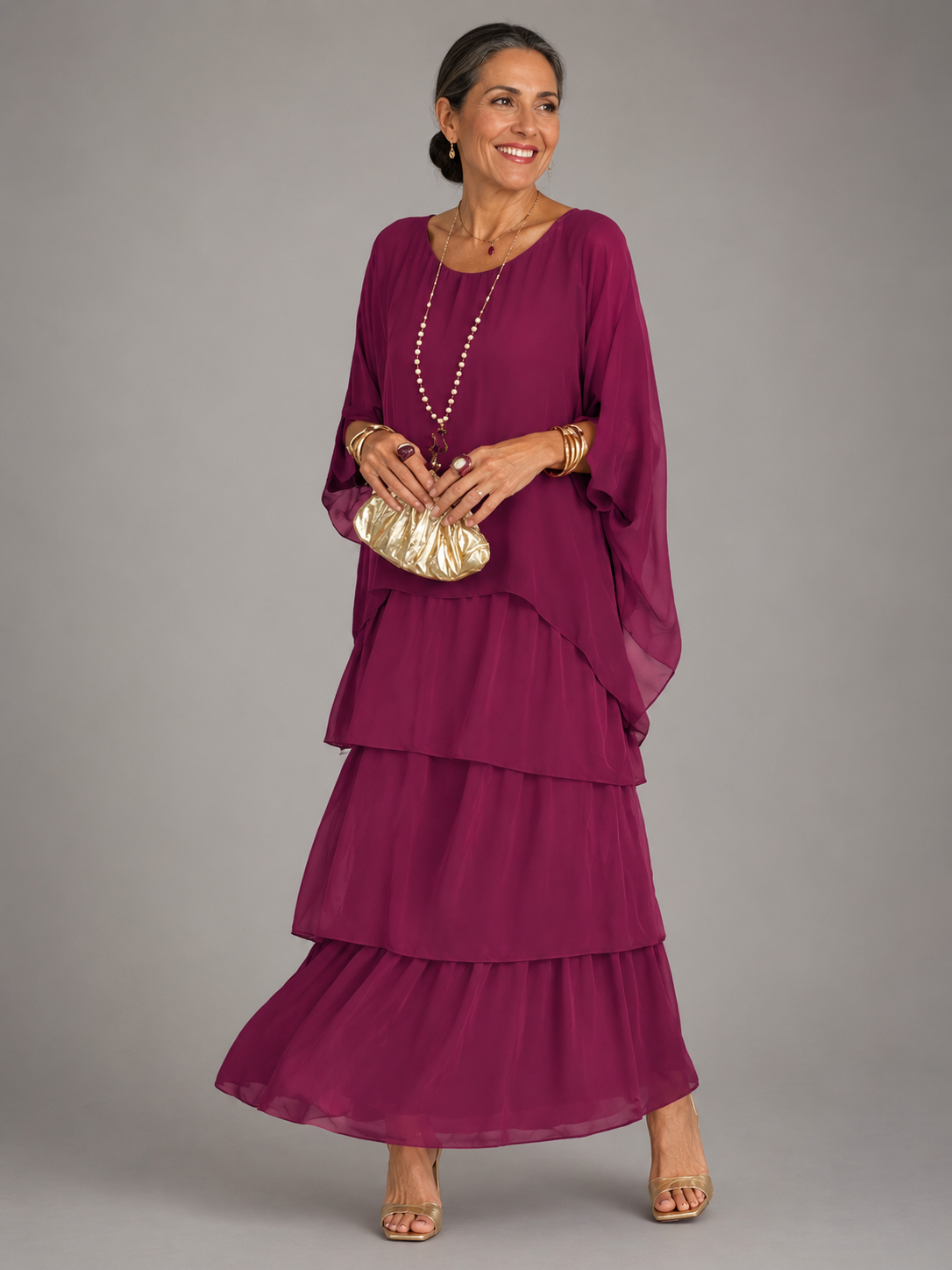 Robe longue fluide élégante Lara™ pour femme, Danoir Paris, couleur vert foncé, design sophistiqué et confort élégant.
