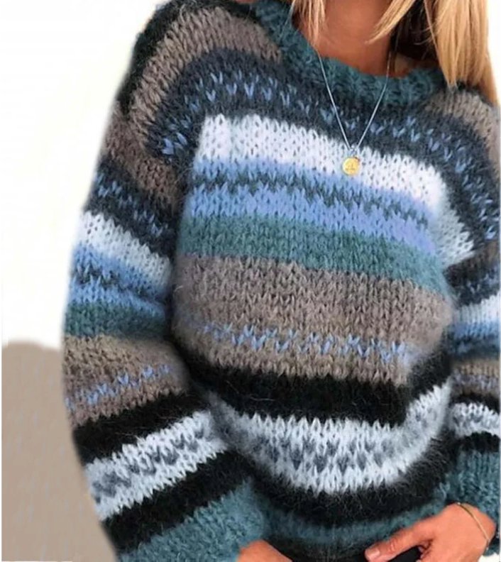 Pull tricoté Dahlberg Danoir Paris en bleu, confortable, pour homme, vêtement chaud et doux, style décontracté.